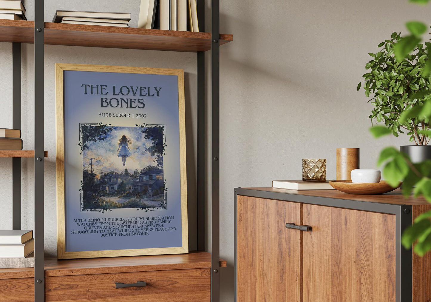 The Lovely Bones by Alice Sebold Descriptive, High Quality Poster Print.Free Delivery Wall Art.Author and Blurb Book Artwork Gift Art