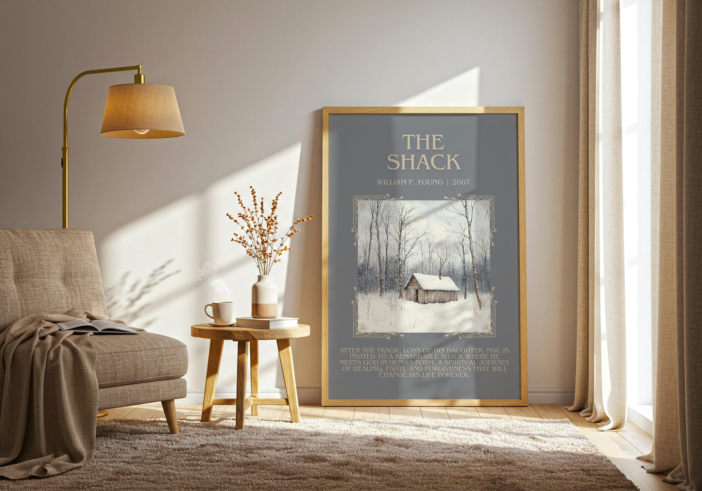 The Shack by William P. Young Descriptive, High Quality Poster Print.Free Delivery Wall Art.Author and Blurb Book Artwork Gift Art