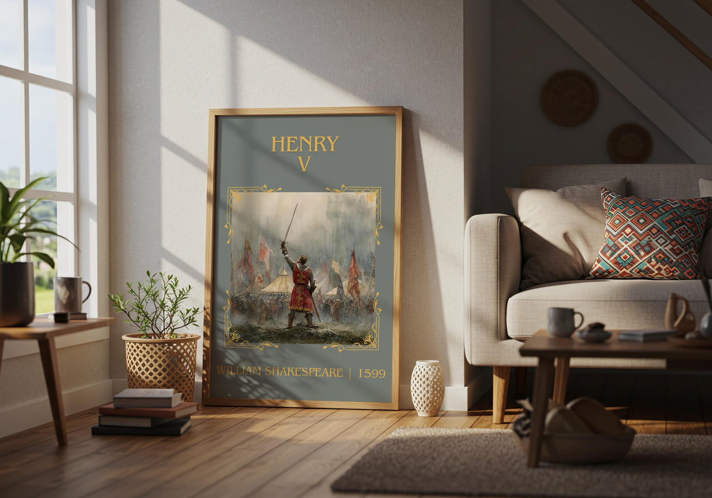 Henry V by William Shakespeare High Quality Poster Print-Free Delivery Wall Art. Author Book Artwork-Minimalist Gift Nook Henry the Fifth
