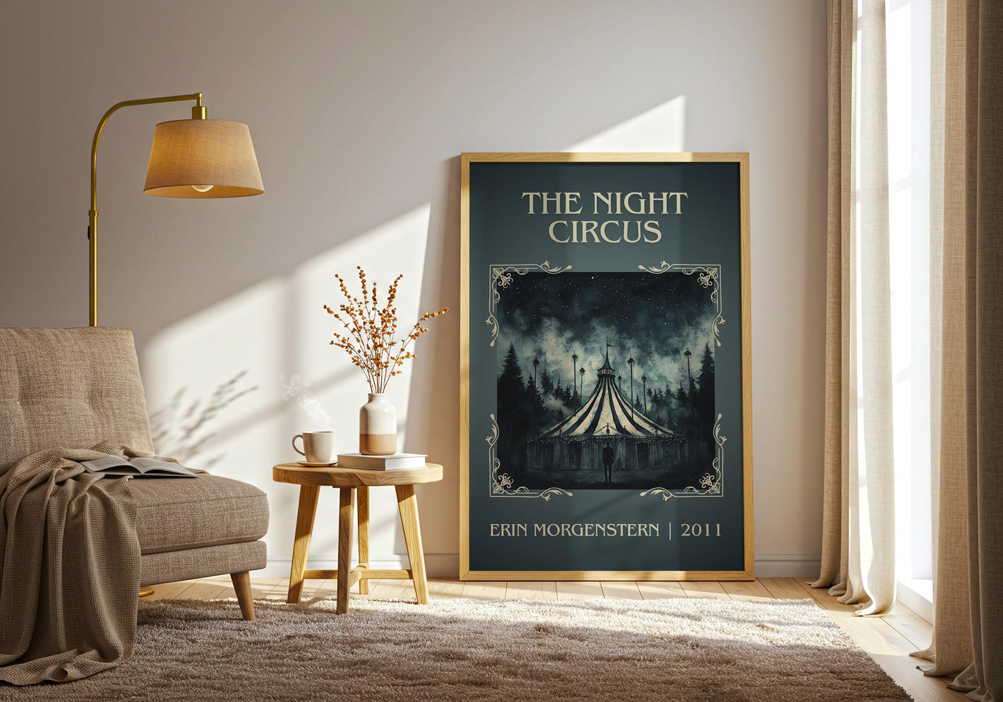 The Night Circus by Erin Morgenstern High Quality Poster Print. Free Delivery Wall Art. Author&Blurb Book/Novel Minimalist Home Gift Cover
