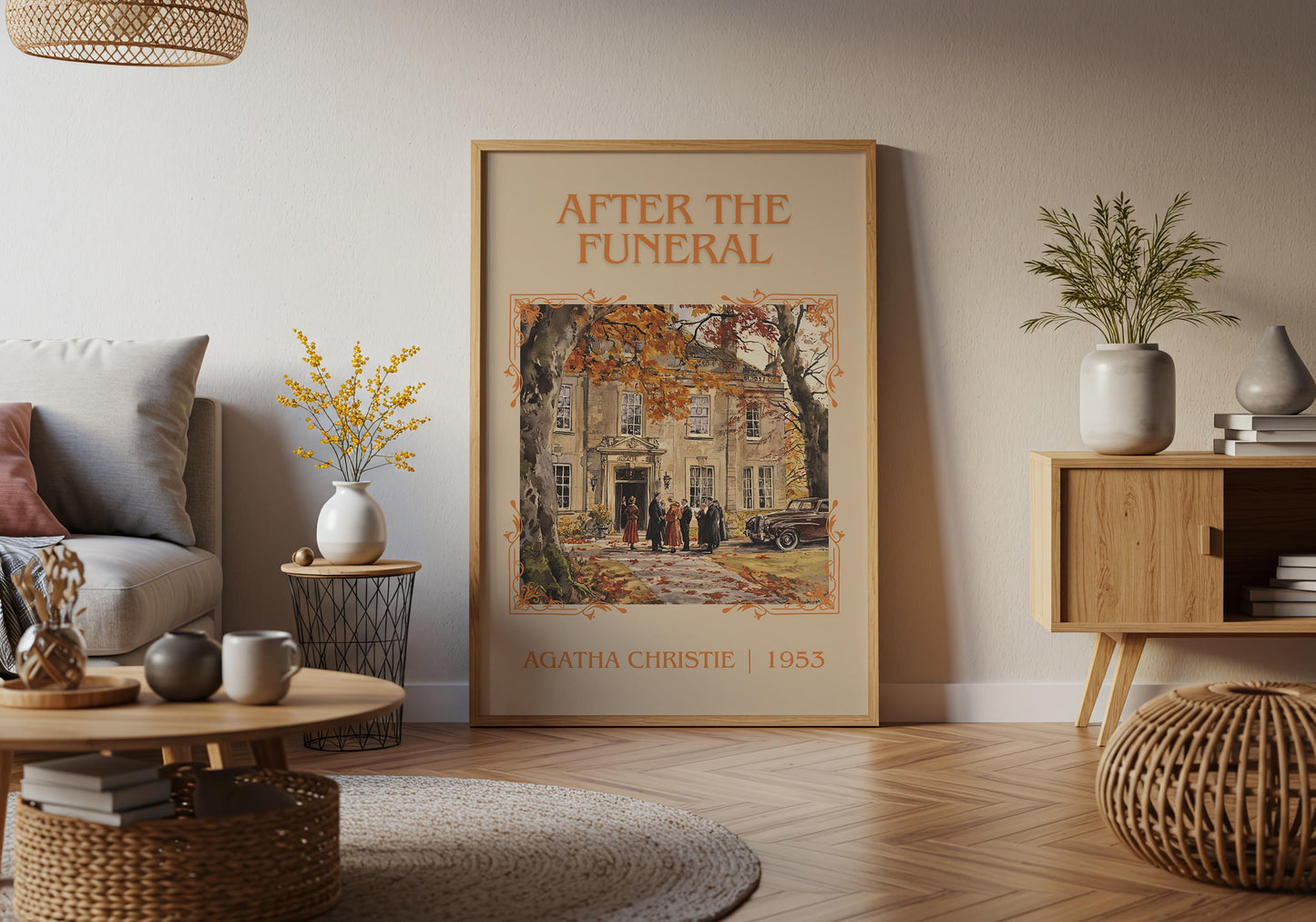 After The Funeral by Agatha Christie High Quality Poster Print.Free Delivery Wall Art. Author&Blurb Book/Novel Minimalist Home Gift Cover