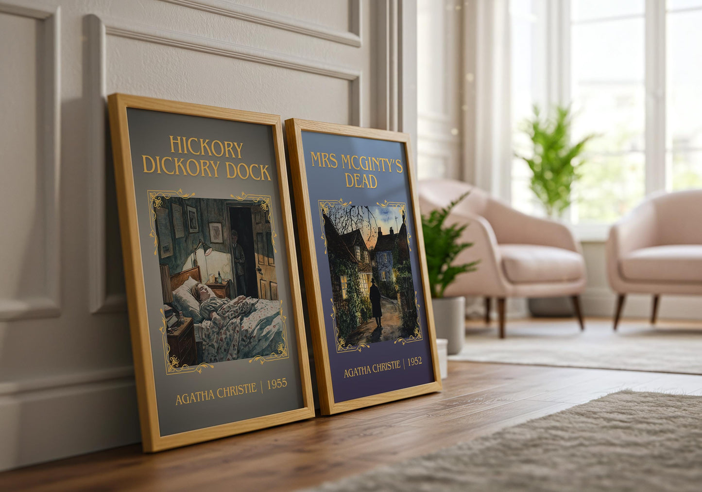 Hickory Dickory Dock by Agatha Christie High Quality Poster Print.Free Delivery Wall Art. Author&Blurb Book/Novel Minimalist Gift Cover