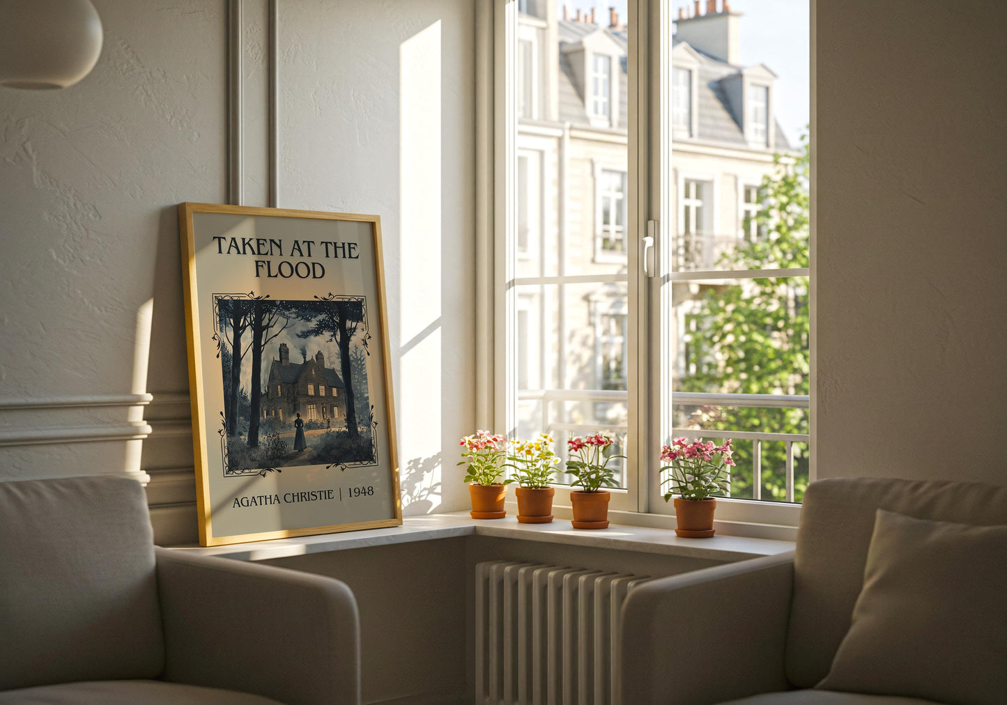 Taken At The Flood by Agatha Christie High Quality Poster Print.Free Delivery Wall Art-Author&Blurb Book Minimalist Home Gift Cover Decor