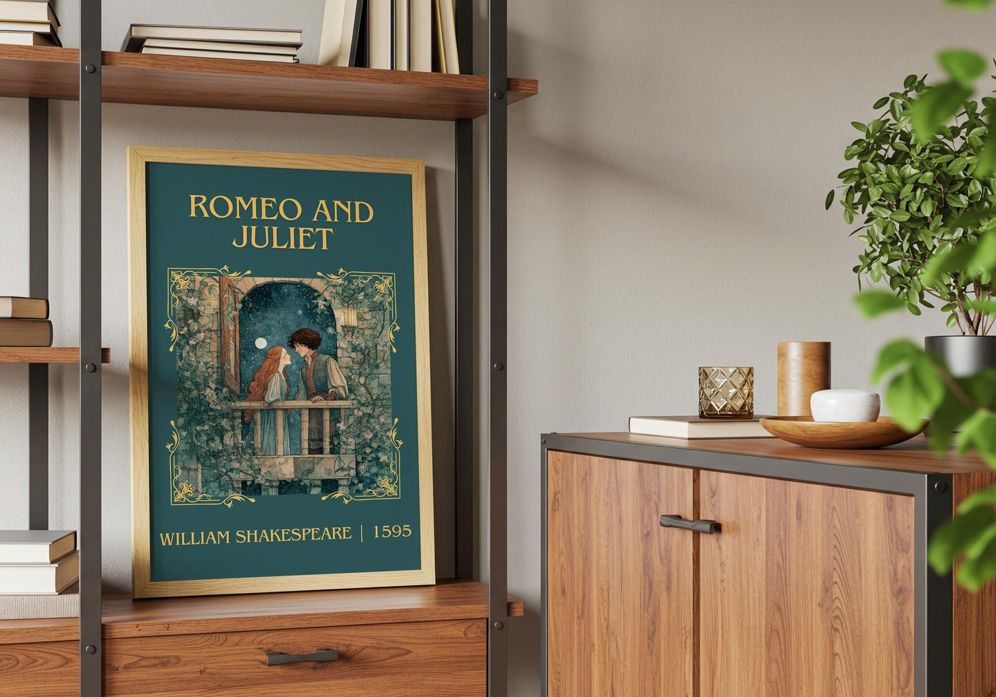 Romeo And Juliet by William Shakespeare Descriptive, High Quality Poster Print.Free Delivery Wall Art.Author&Blurb Book Nook Gift Play