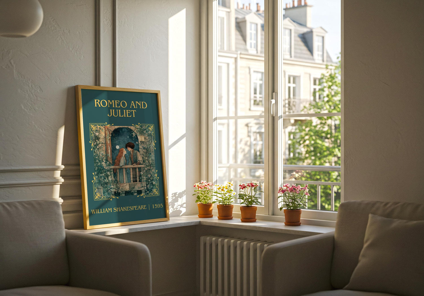 Romeo And Juliet by William Shakespeare Descriptive, High Quality Poster Print.Free Delivery Wall Art.Author&Blurb Book Nook Gift Play