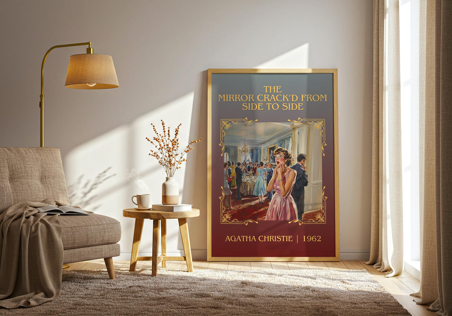 The Mirror Crack'd From Side To Side by Agatha Christie High Quality Poster Print.Free Delivery Wall Art-Author&Blurb Book Minimalist Home