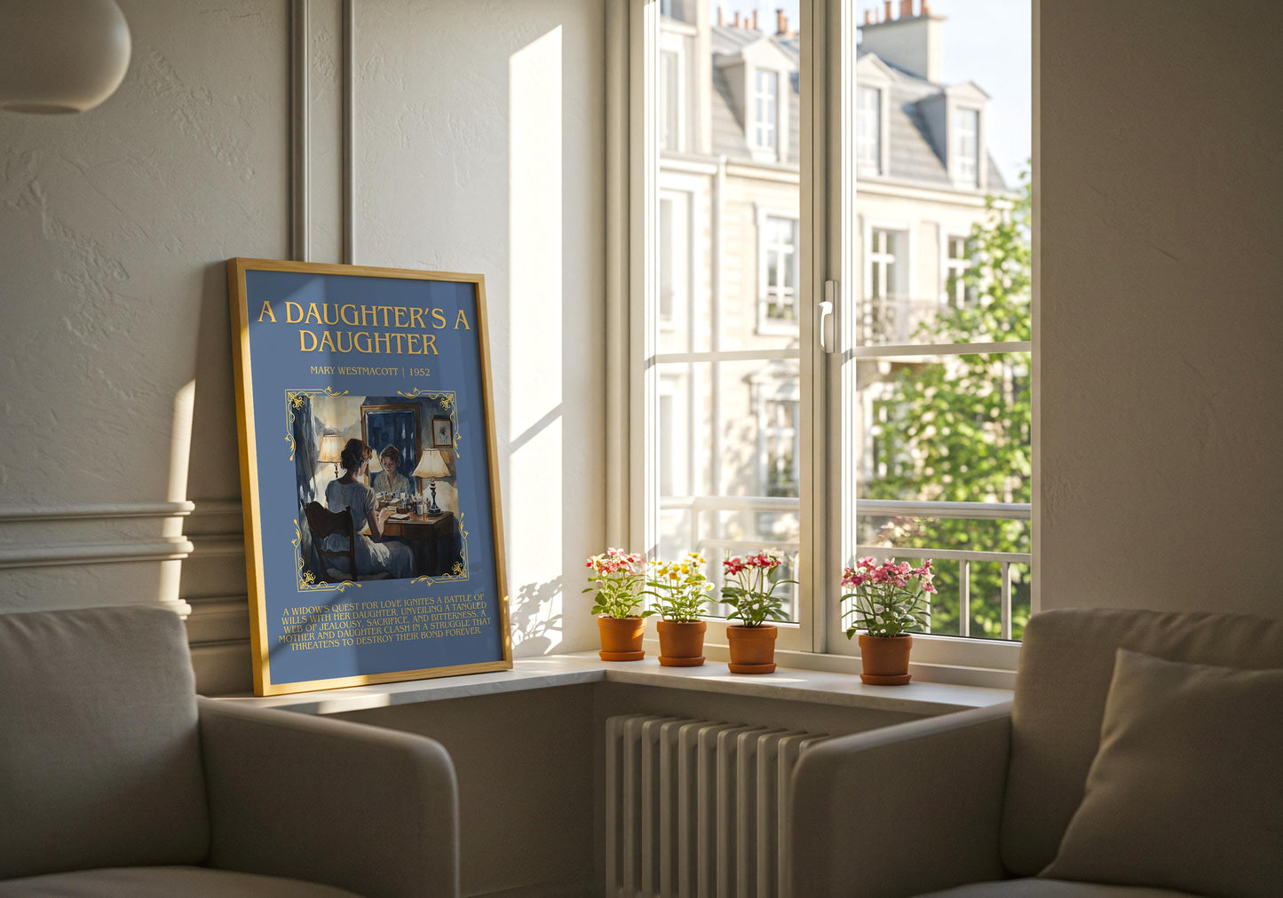 A Daughter's A Daughter by Mary Westmacott Descriptive, High Quality Poster Print.Free Delivery Wall Art. Author & Blurb Book Artwork Cover