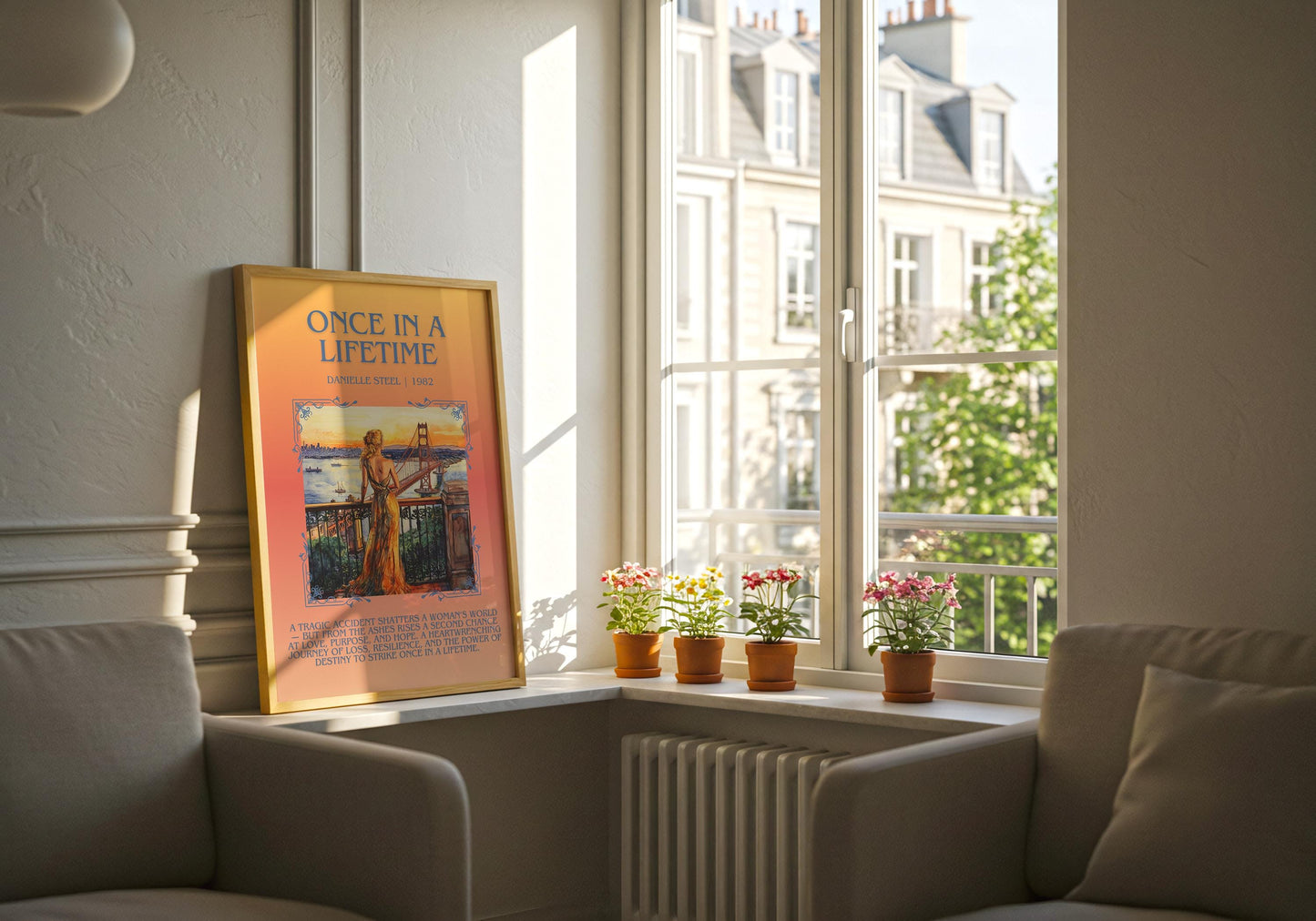 Once In A Lifetime by Danielle Steel Descriptive, High Quality Poster Print.Free Delivery Wall Art. Author & Blurb Book Artwork Cover Novel
