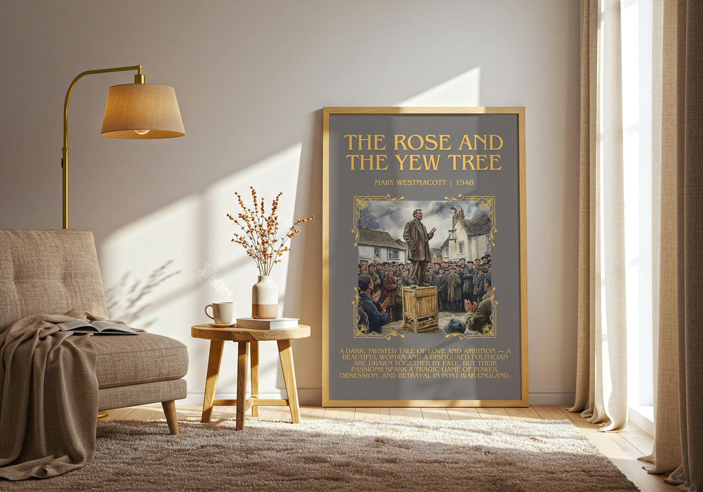 The Rose And The Yew Tree by Mary Westmacott Descriptive, High Quality Poster Print.Free Delivery Wall Art-Author & Blurb Book Artwork Cover
