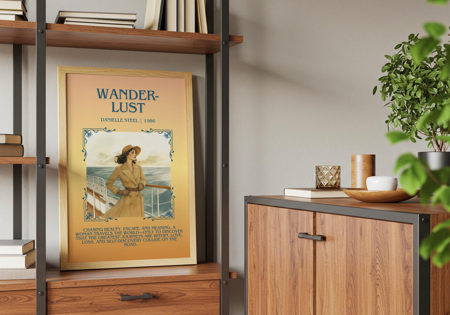 Wanderlust by Danielle Steel Descriptive, High Quality Poster Print.Free Delivery Wall Art-Author & Blurb Book Artwork Novel Cover Gift