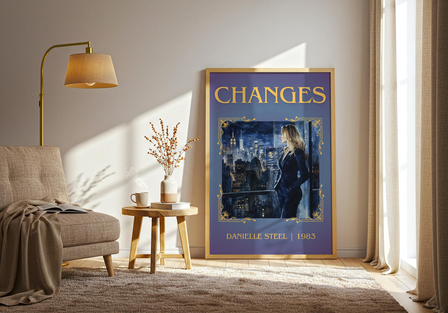 Changes by Danielle Steel High Quality Poster Print. Free Delivery Wall Art-Author&Blurb Book Minimalist Home Gift Cover Decor Library