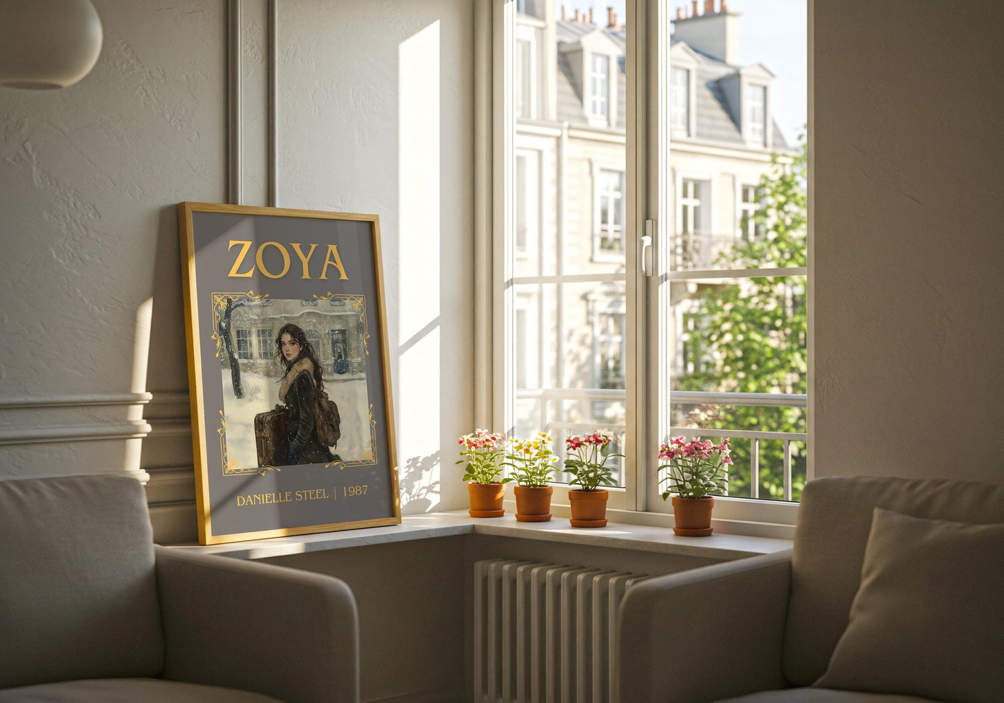 Zoya by Danielle Steel High Quality Poster Print. Free Delivery Wall Art-Author&Blurb Book Minimalist Home Gift Cover Library Nook Novel