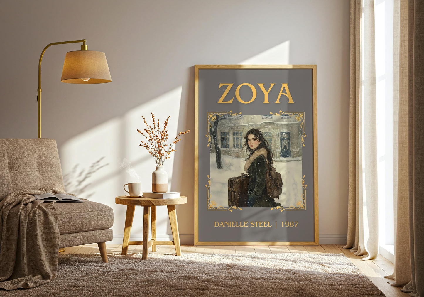 Zoya by Danielle Steel High Quality Poster Print. Free Delivery Wall Art-Author&Blurb Book Minimalist Home Gift Cover Library Nook Novel
