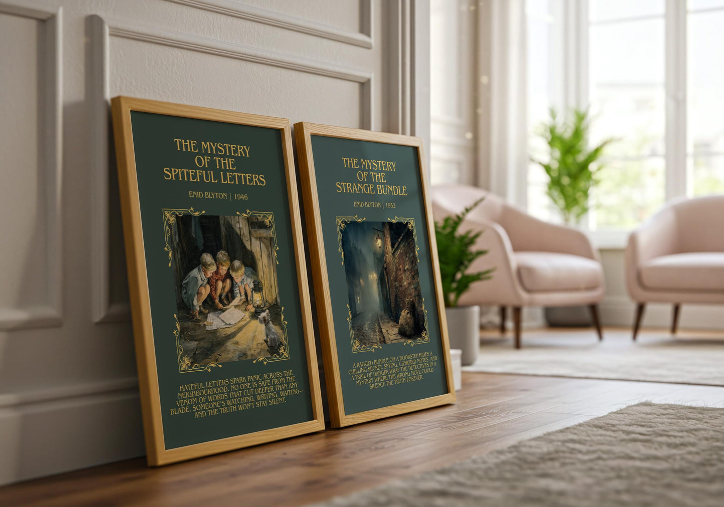 The Mystery Of The Spiteful Letters by Enid Blyton Descriptive, High Quality Poster Print.Free Delivery Wall Art.Author&Blurb Book Nook Gift