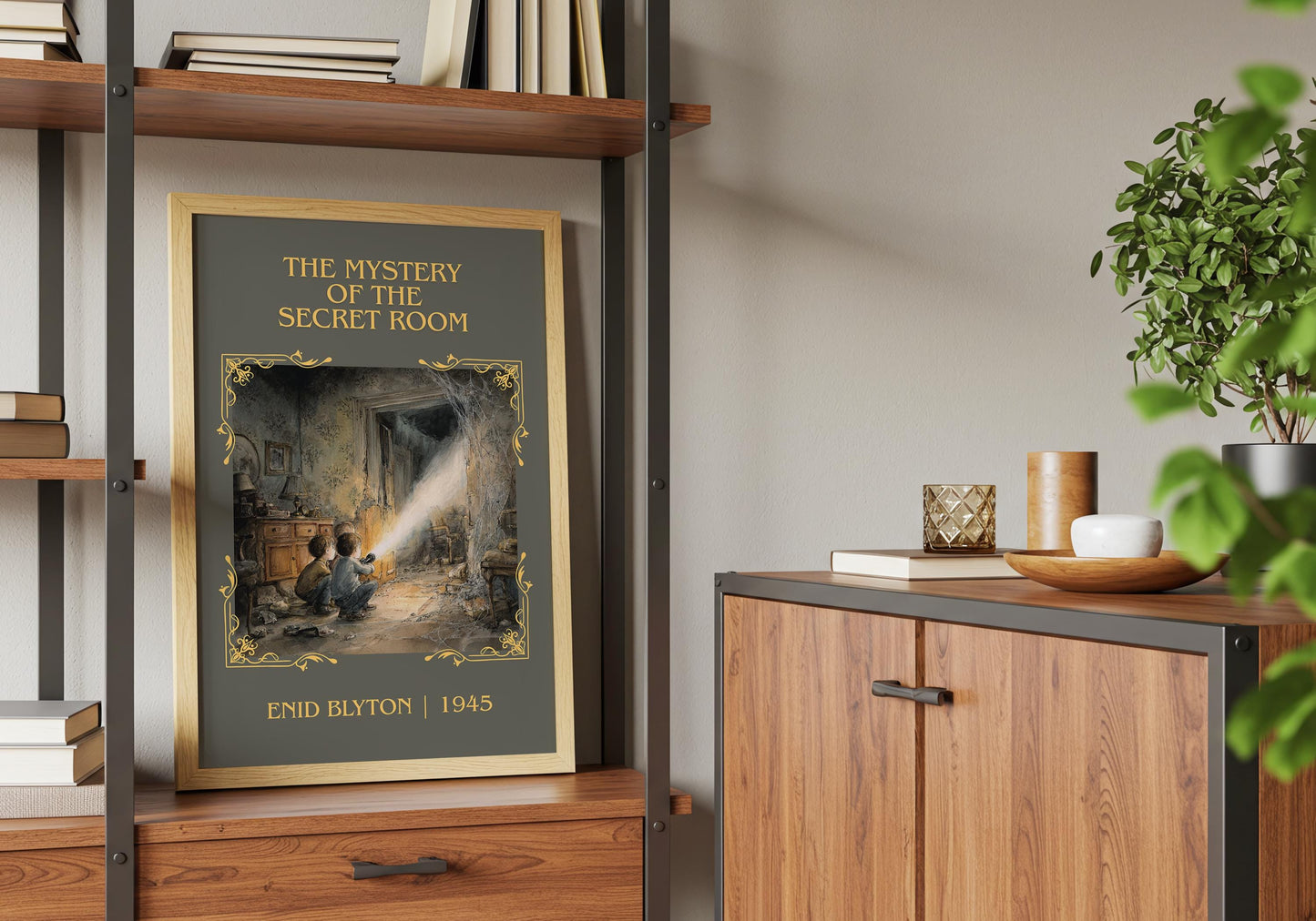 The Mystery Of The Secret Room by Enid Blyton High Quality Poster Print.Free Delivery Wall Art. Author Book Nook Minimalist Gift