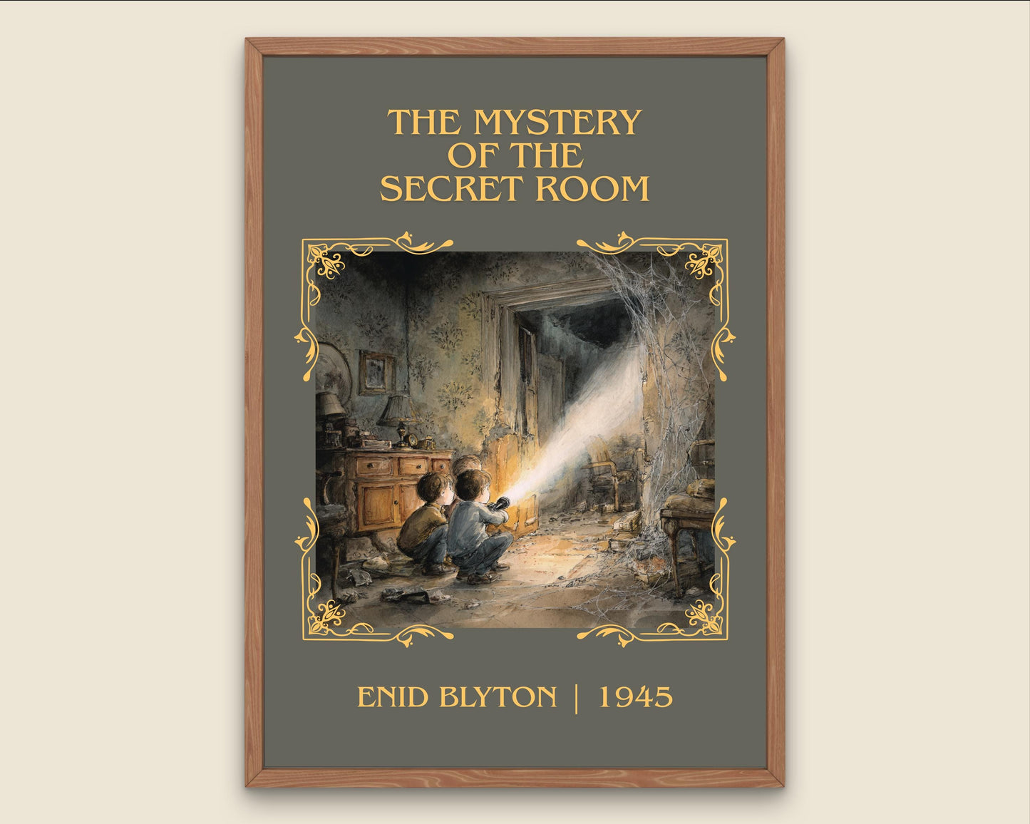 The Mystery Of The Secret Room by Enid Blyton High Quality Poster Print.Free Delivery Wall Art. Author Book Nook Minimalist Gift