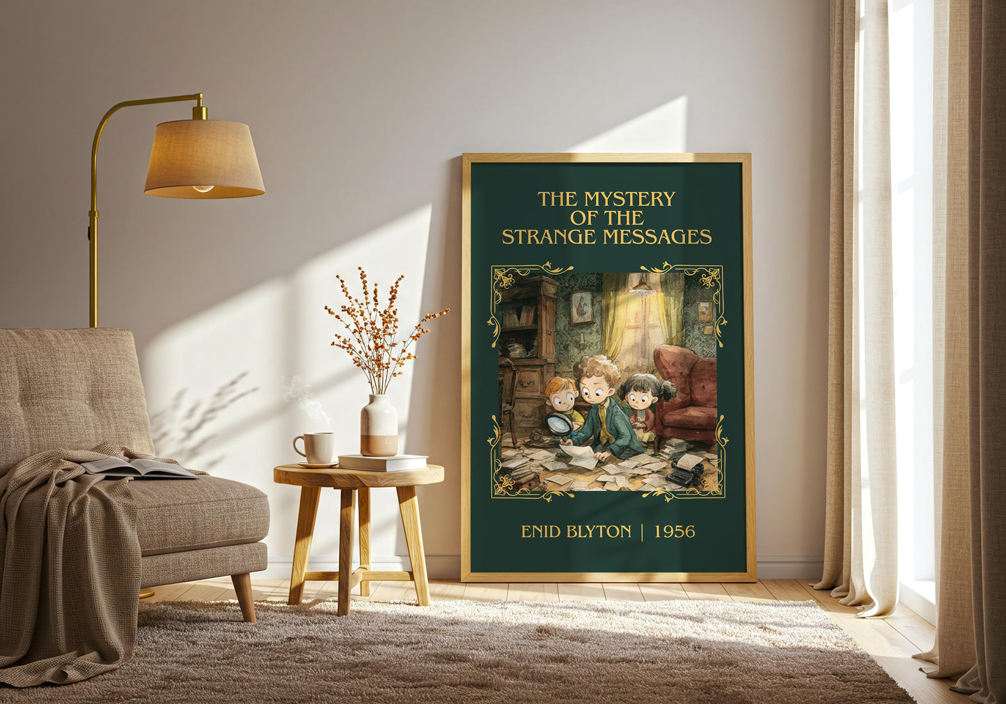 The Mystery Of The Strange Messages by Enid Blyton High Quality Poster Print.Free Delivery Wall Art. Author Book Nook Minimalist Gift