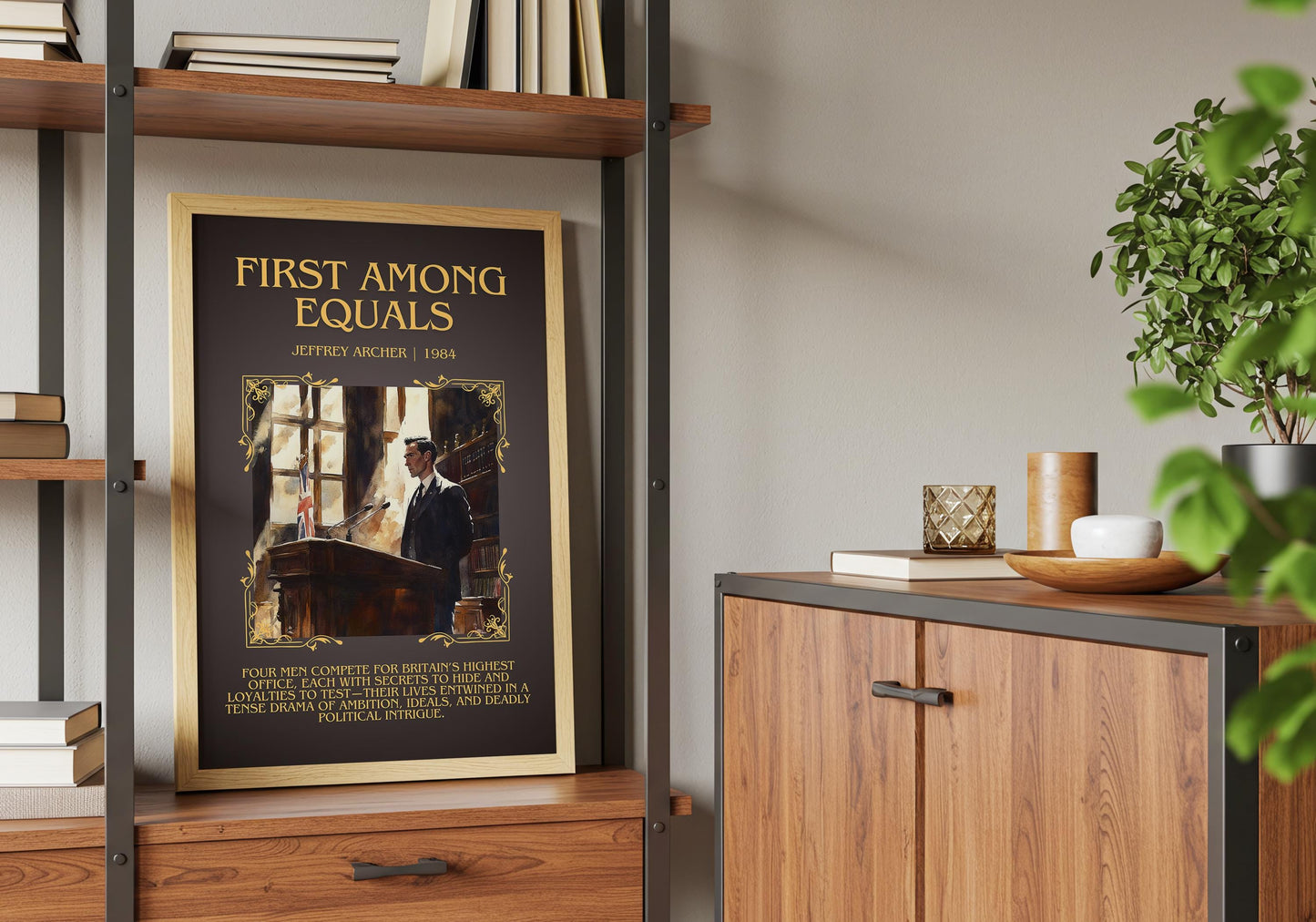 First Among Equals by Jeffrey Archer Descriptive, High Quality Poster Print.Free Delivery Wall Art.Author&Blurb Book Artwork.Decor Gift