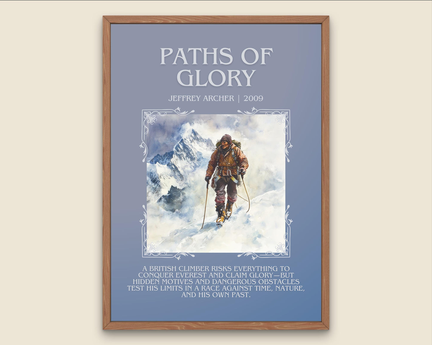 Paths Of Glory by Jeffrey Archer Descriptive, High Quality Poster Print.Free Delivery Wall Art.Author&Blurb Book Artwork. Home Decor