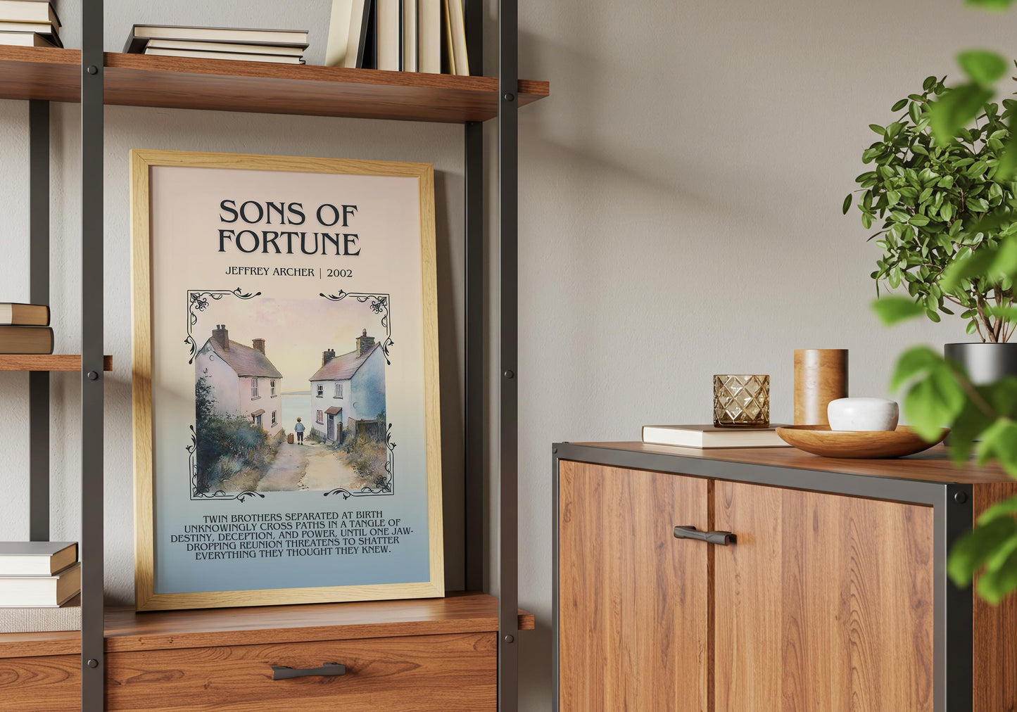 Sons Of Fortune by Jeffrey Archer Descriptive, High Quality Poster Print.Free Delivery Wall Art.Author&Blurb Book Artwork Home Decor Novel