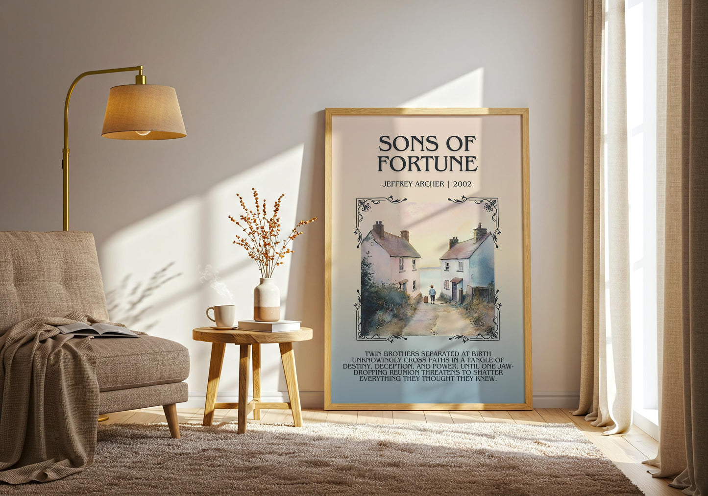 Sons Of Fortune by Jeffrey Archer Descriptive, High Quality Poster Print.Free Delivery Wall Art.Author&Blurb Book Artwork Home Decor Novel