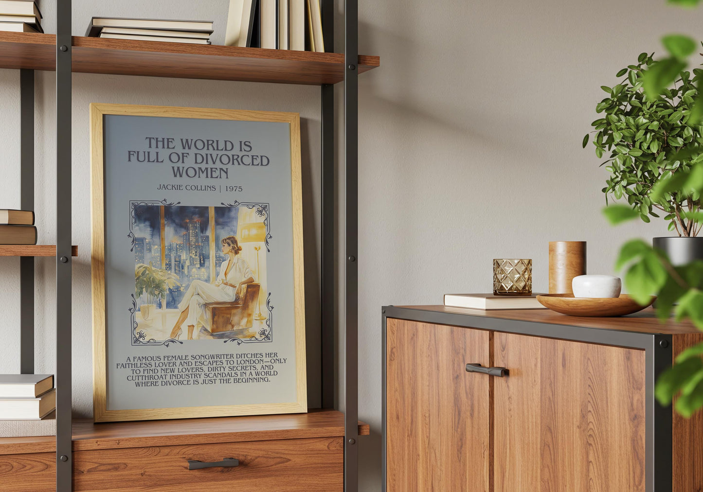 The World Is Full Of Divorced Women by Jackie Collins Descriptive, High Quality Poster Print.Free Delivery Wall Art. Author&Blurb Book Novel