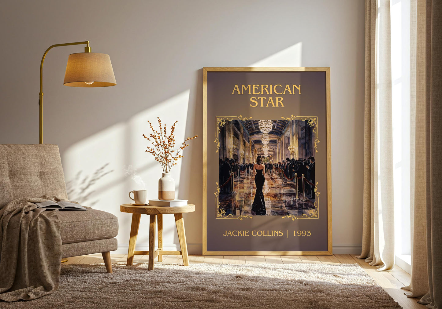 American Star by Jackie Collins High Quality Poster Print. Free Delivery Wall Art-Author&Blurb Book Minimalist Home Gift Cover Library