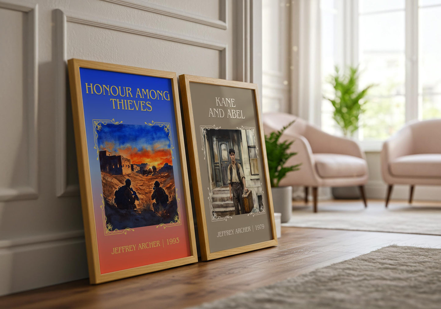 Honour Among Thieves by Jeffrey Archer High Quality Poster Print-Free Delivery Wall Art-Author&Blurb Book Minimalist Home Gift Cover Library