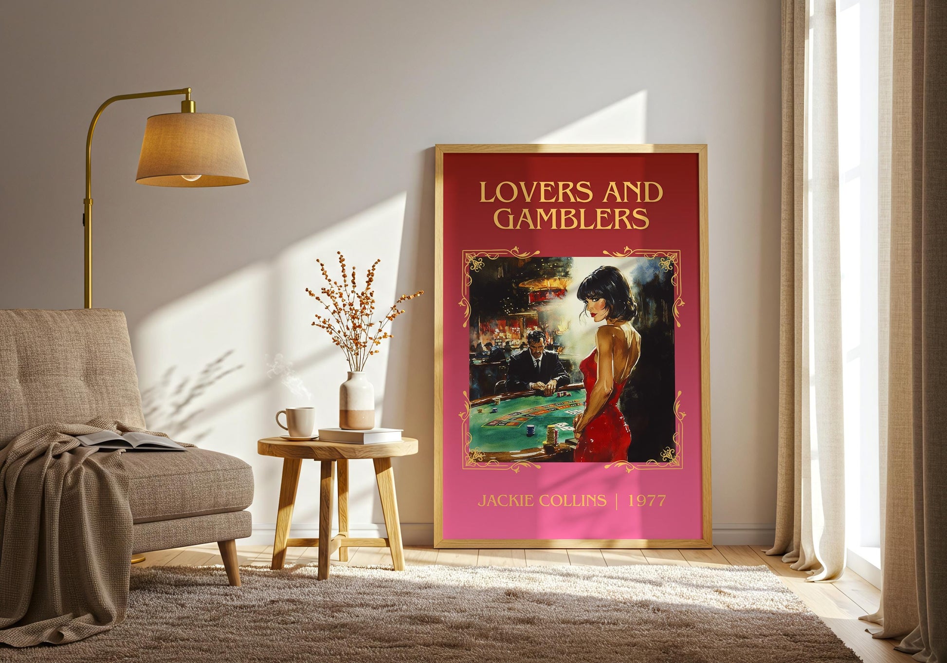 Lovers And Gamblers by Jackie Collins High Quality Poster Print. Free Delivery Wall Art-Author&Blurb Book Minimalist Home Gift Cover Library