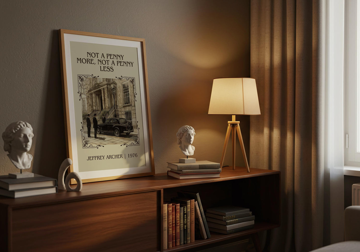 Not A Penny More, Not A Penny Less by Jeffrey Archer High Quality Poster Print. Free Delivery Wall Art-Author&Blurb Book Minimalist Home