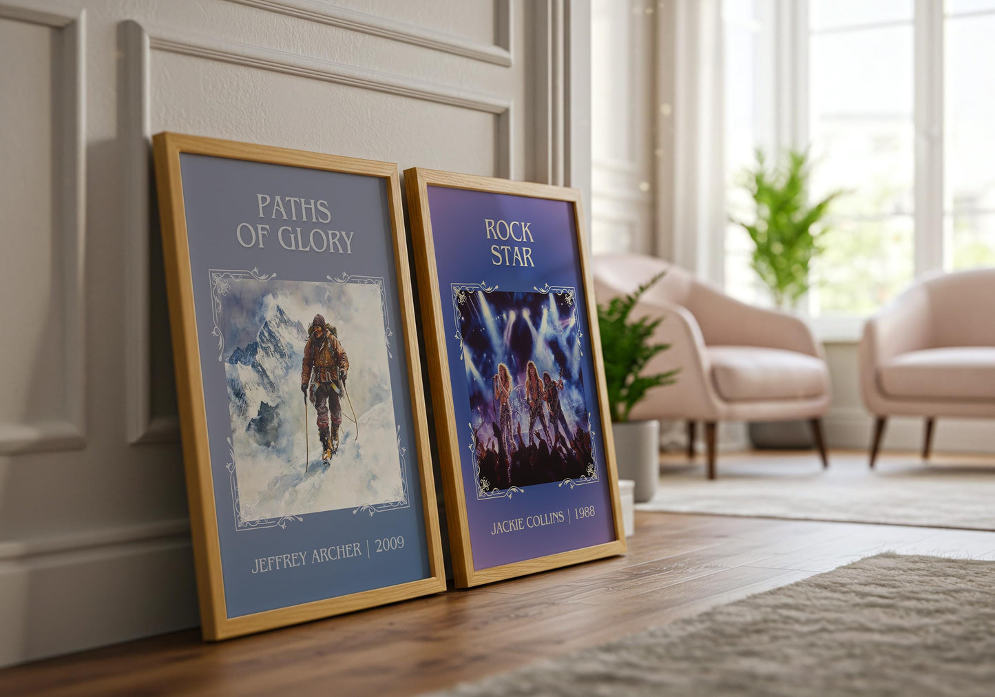 Rockstar by Jackie Collins High Quality Poster Print. Free Delivery Wall Art-Author&Blurb Book Minimalist Home Library Nook Gift
