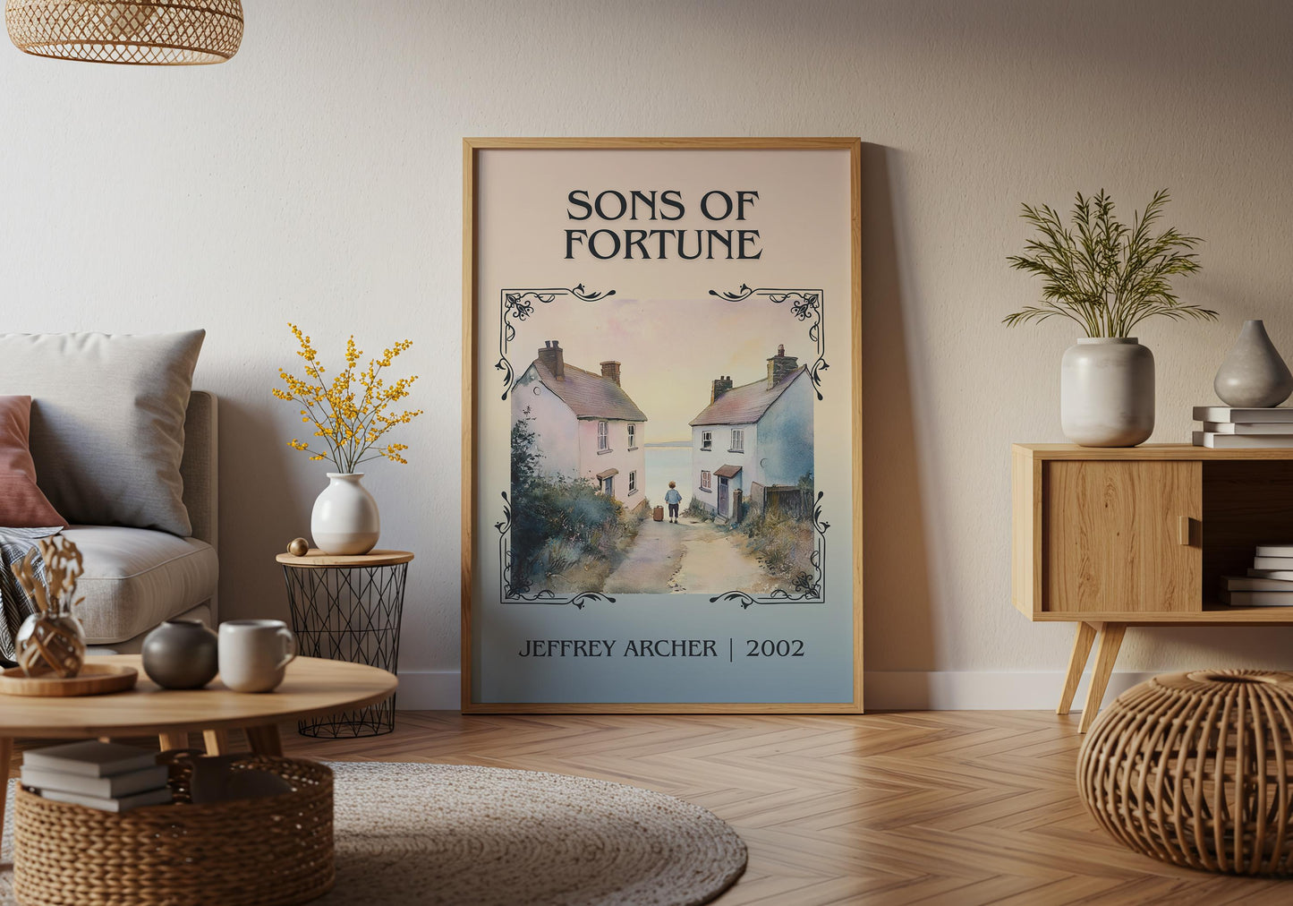 Sons Of Fortune by Jeffrey Archer High Quality Poster Print. Free Delivery Wall Art. Author & Blurb Book/Novel Minimalist Gift Library Nook