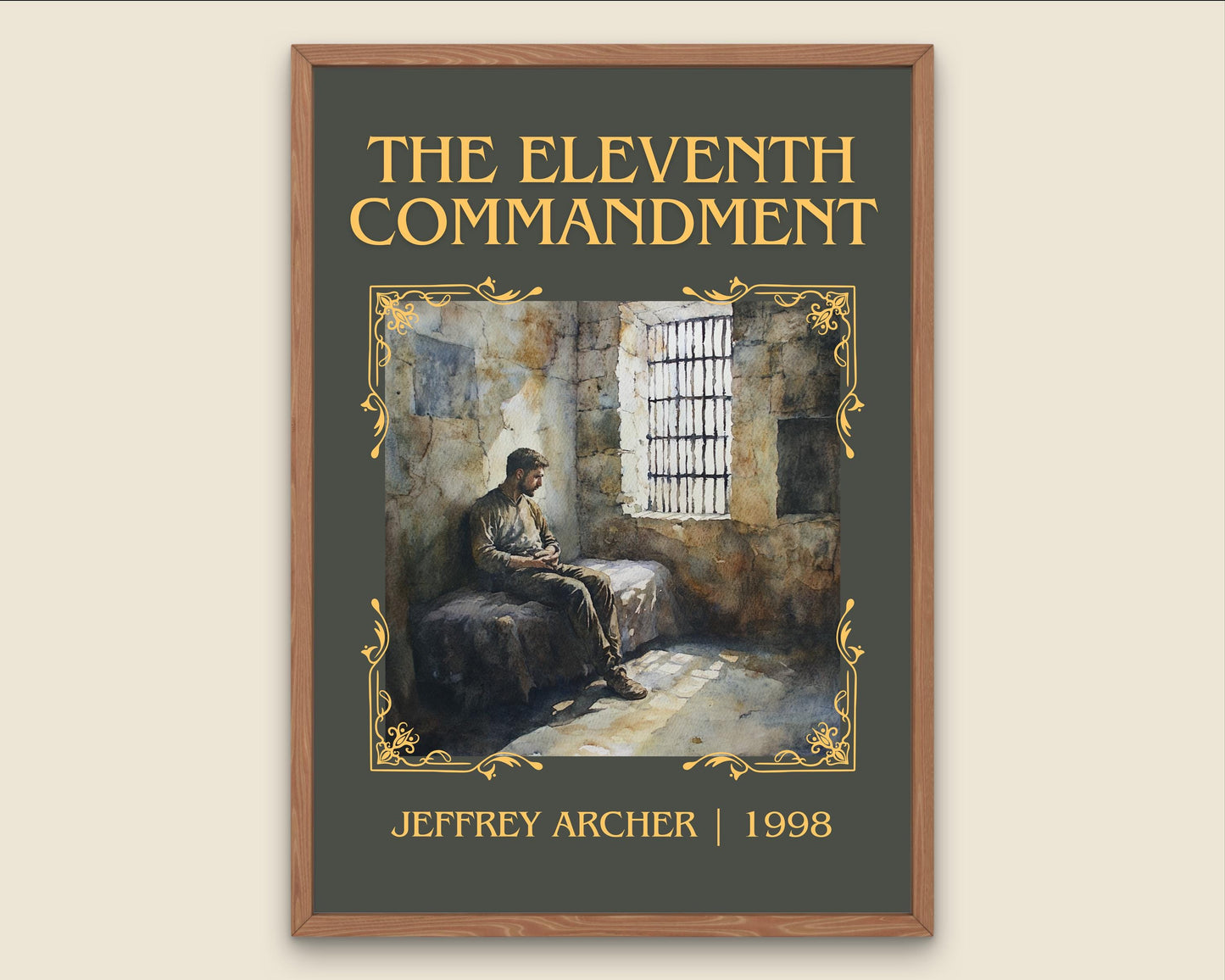 The Eleventh Commandment by Jeffrey Archer High Quality Poster Print. Free Delivery Wall Art. Author & Blurb Book/Novel Minimalist Gift Nook