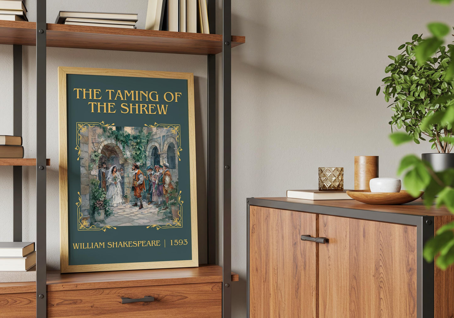 The Taming Of The Shrew by William Shakespeare High Quality Poster Print.Free Delivery Wall Art. Author Book Nook Minimalist Gift