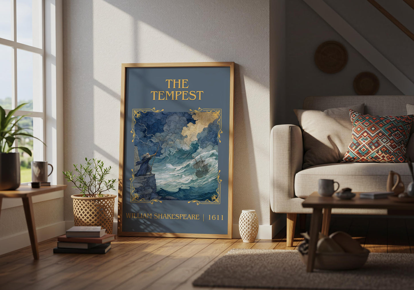 The Tempest by William Shakespeare High Quality Poster Print.Free Delivery Wall Art. Author Book Nook Minimalist Gift