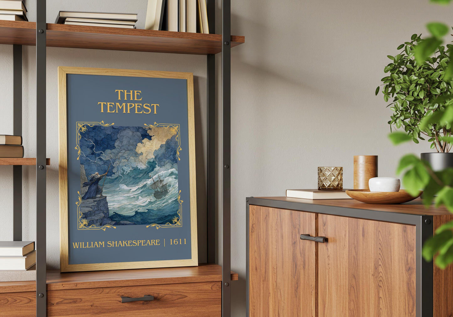 The Tempest by William Shakespeare High Quality Poster Print.Free Delivery Wall Art. Author Book Nook Minimalist Gift