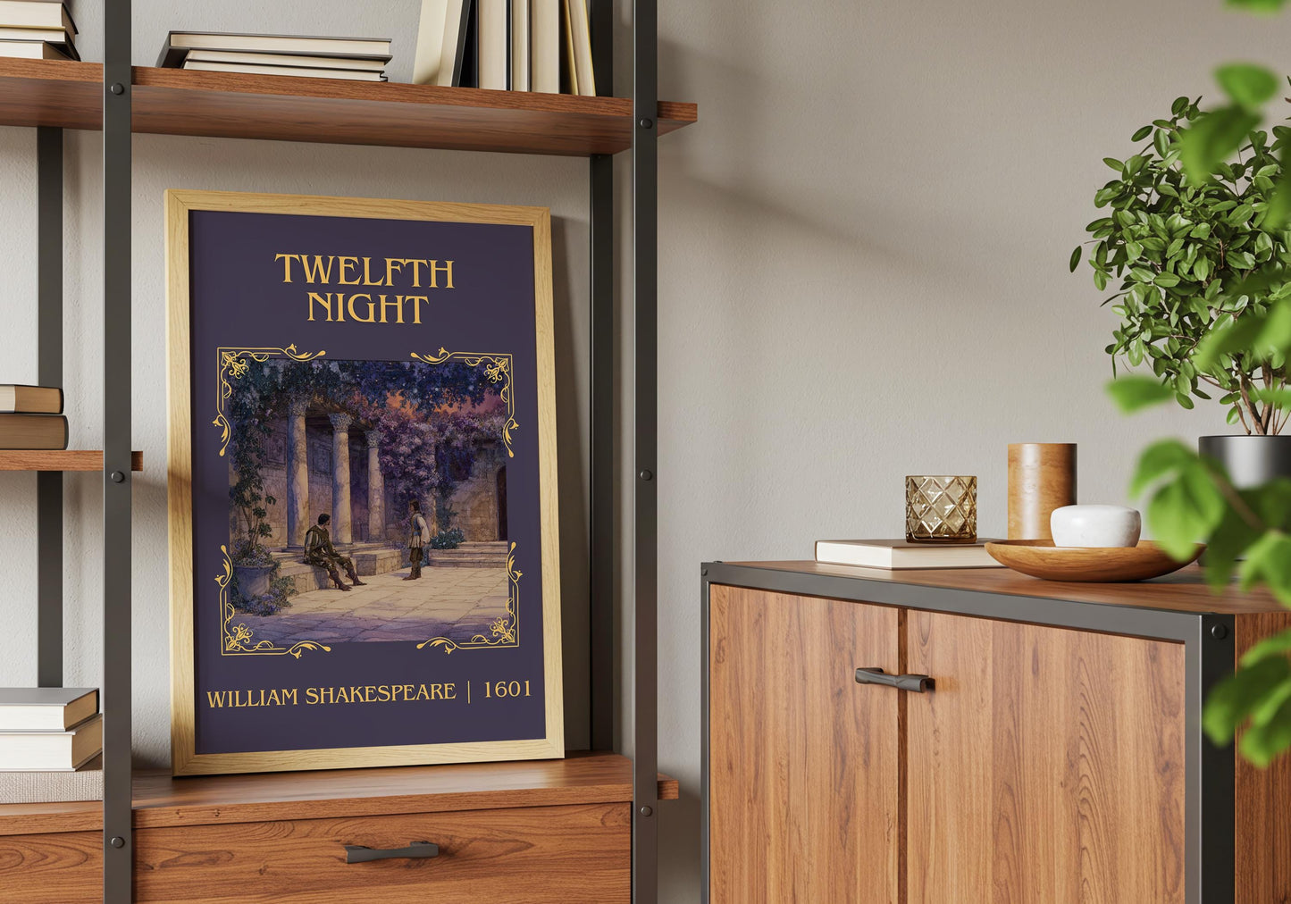 Twelfth Night by William Shakespeare High Quality Poster Print.Free Delivery Wall Art. Author Book Nook Minimalist Gift