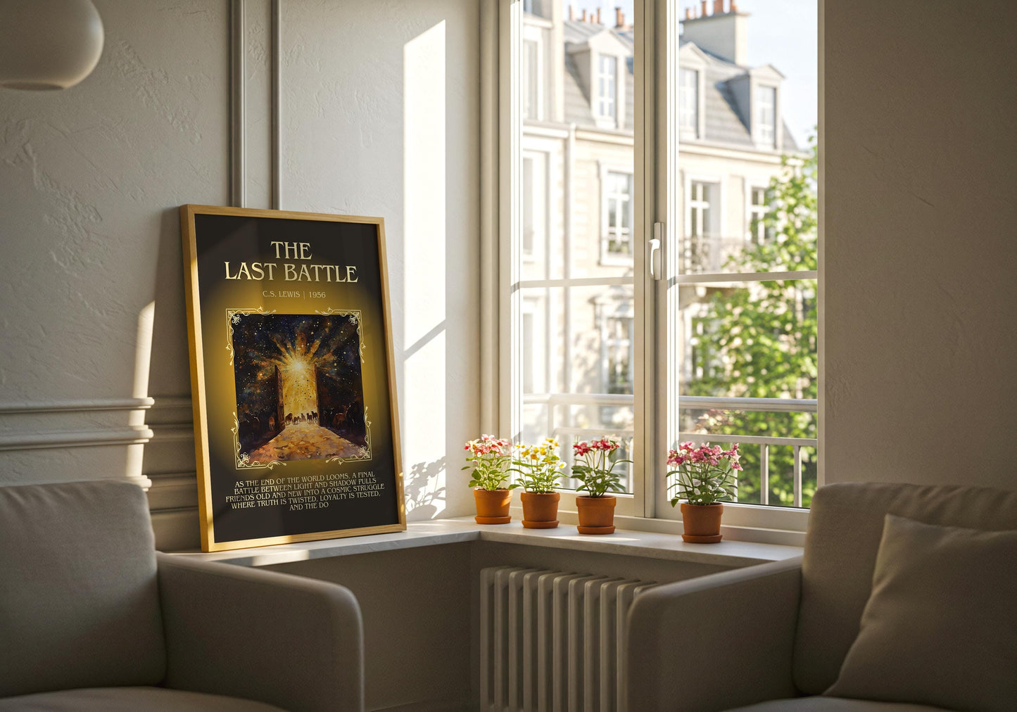 The Last Battle by C.S. Lewis Descriptive, High Quality Poster Print.Free Delivery Wall Art. Author&Blurb Book Library Nook Gift