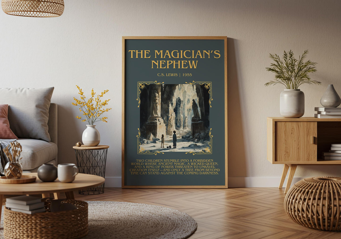 The Magician's Nephew by C.S. Lewis Descriptive, High Quality Poster Print.Free Delivery Wall Art. Author&Blurb Book Library Nook Gift