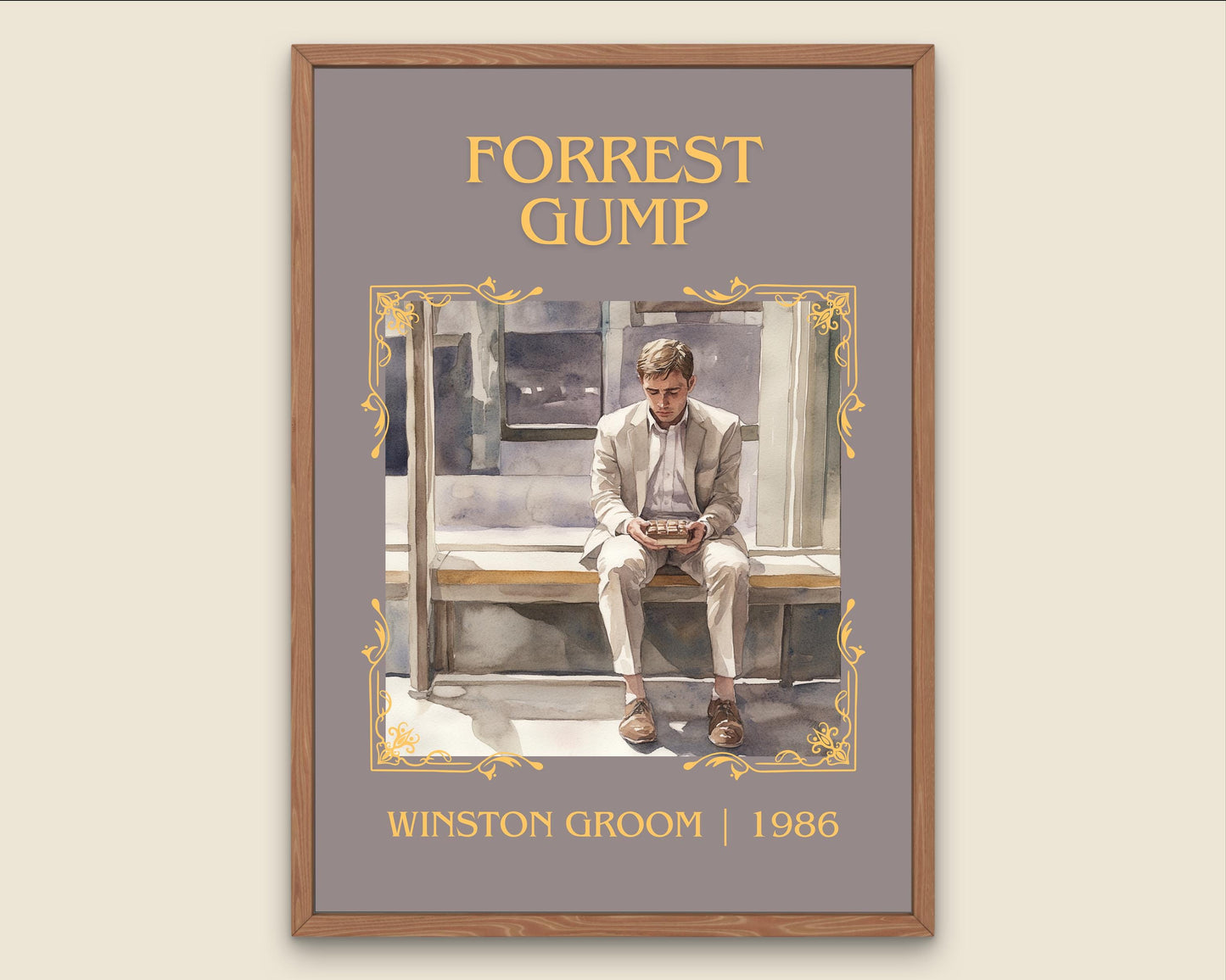 Forest Gump by Winston Groom High Quality Poster Print. Fast Delivery Wall Art. Author, Title Book/Novel Artwork Minimalist Gift Decor