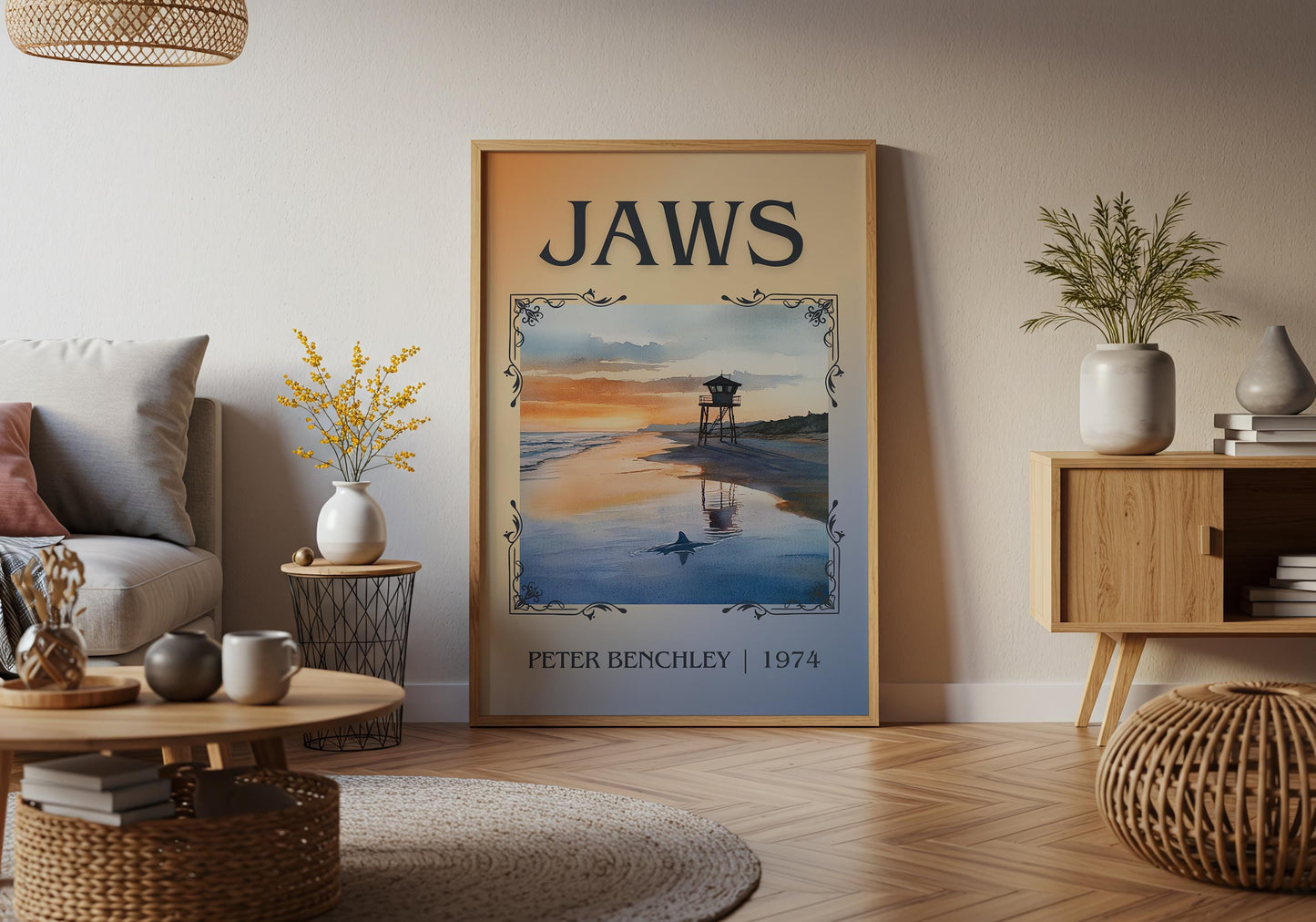 Jaws by Peter Benchley High Quality Poster Print. Fast Delivery Wall Art. Author, Title Book/Novel Artwork Minimalist Gift Decor