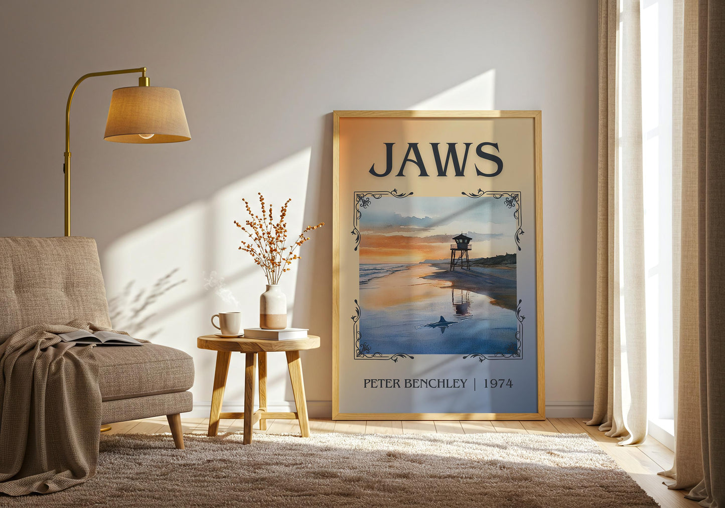 Jaws by Peter Benchley High Quality Poster Print. Fast Delivery Wall Art. Author, Title Book/Novel Artwork Minimalist Gift Decor