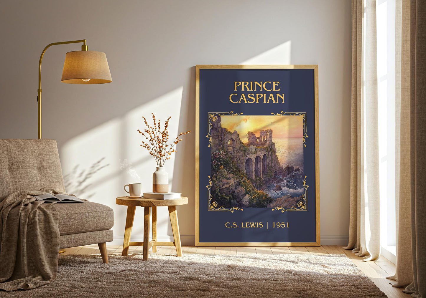 Prince Caspian by C.S. Lewis High Quality Poster Print.Fast Delivery Wall Art. Author, Title Book/Novel Artwork Minimalist Gift Art