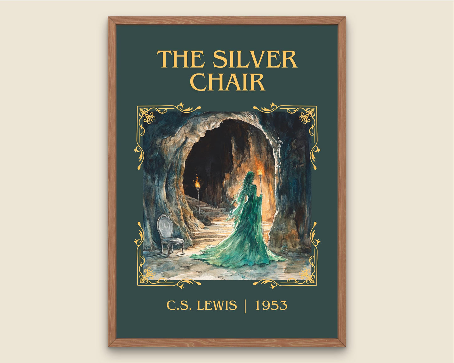 The Silver Chair by C.S. Lewis High Quality Poster Print.Fast Delivery Wall Art. Author, Title Book Artwork Minimalist Home Decor Gift