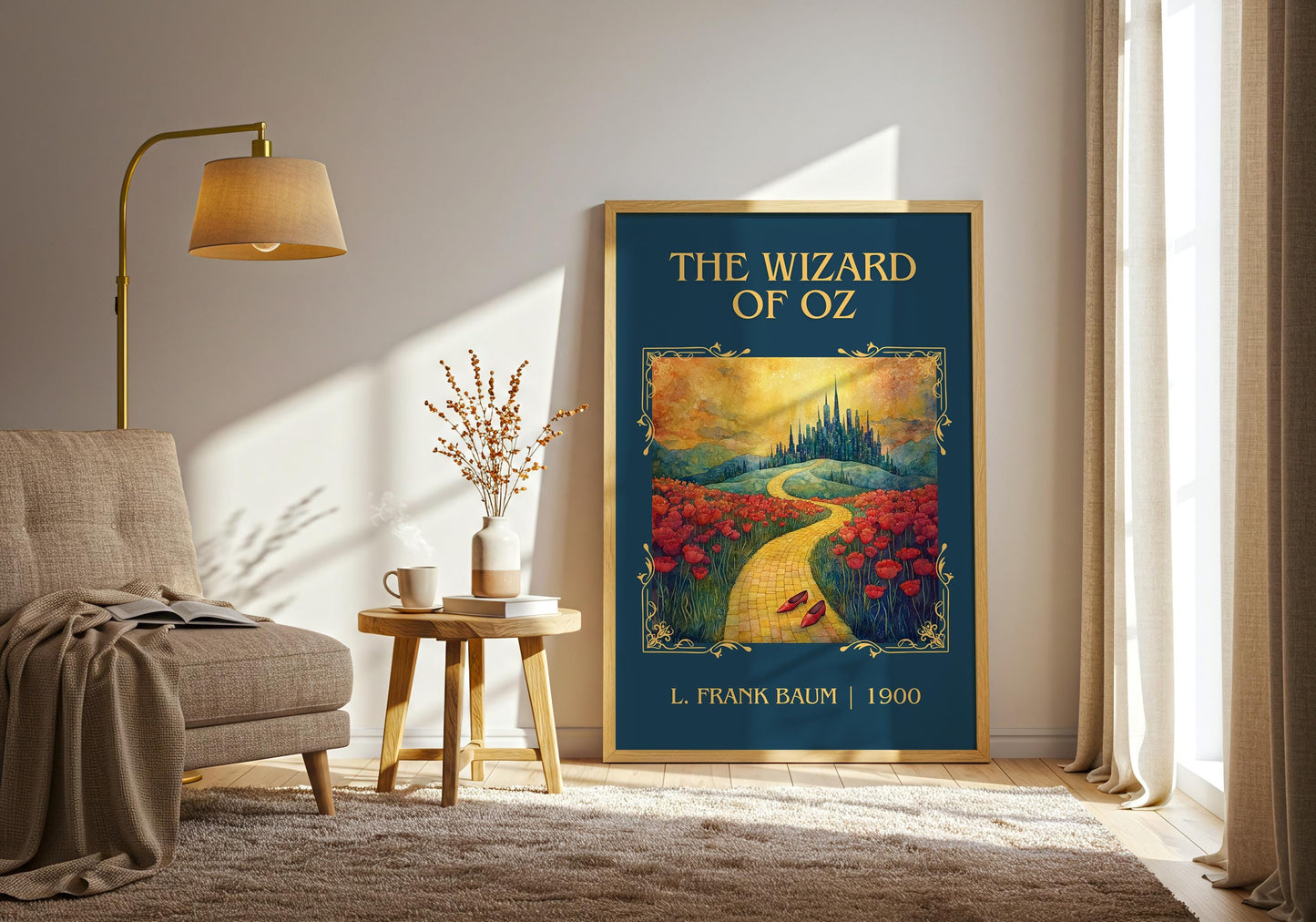The Wizard Of Oz by L. Frank Baum High Quality Poster Print.Fast Delivery Wall Art. Author, Title Book/Novel Artwork Minimalist Gift Movie