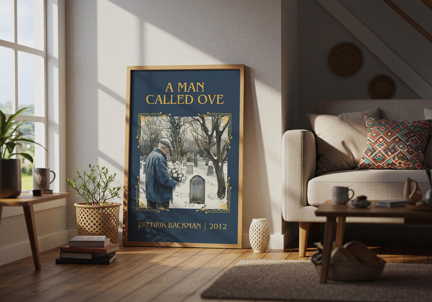 A Man Called Ove by Fredrik Backman High Quality Poster Print. Fast, Free Delivery Wall Art. Author, Title Book/Novel Artwork-Minimalist