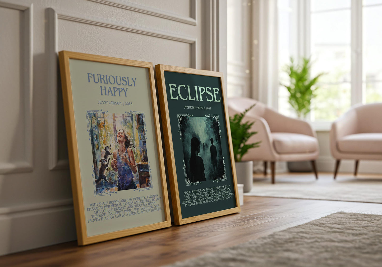 Furiously Happy by Jenny Lawson Descriptive, High Quality Poster Print.Free Delivery Wall Art.Author&Blurb Book Library Nook Gift