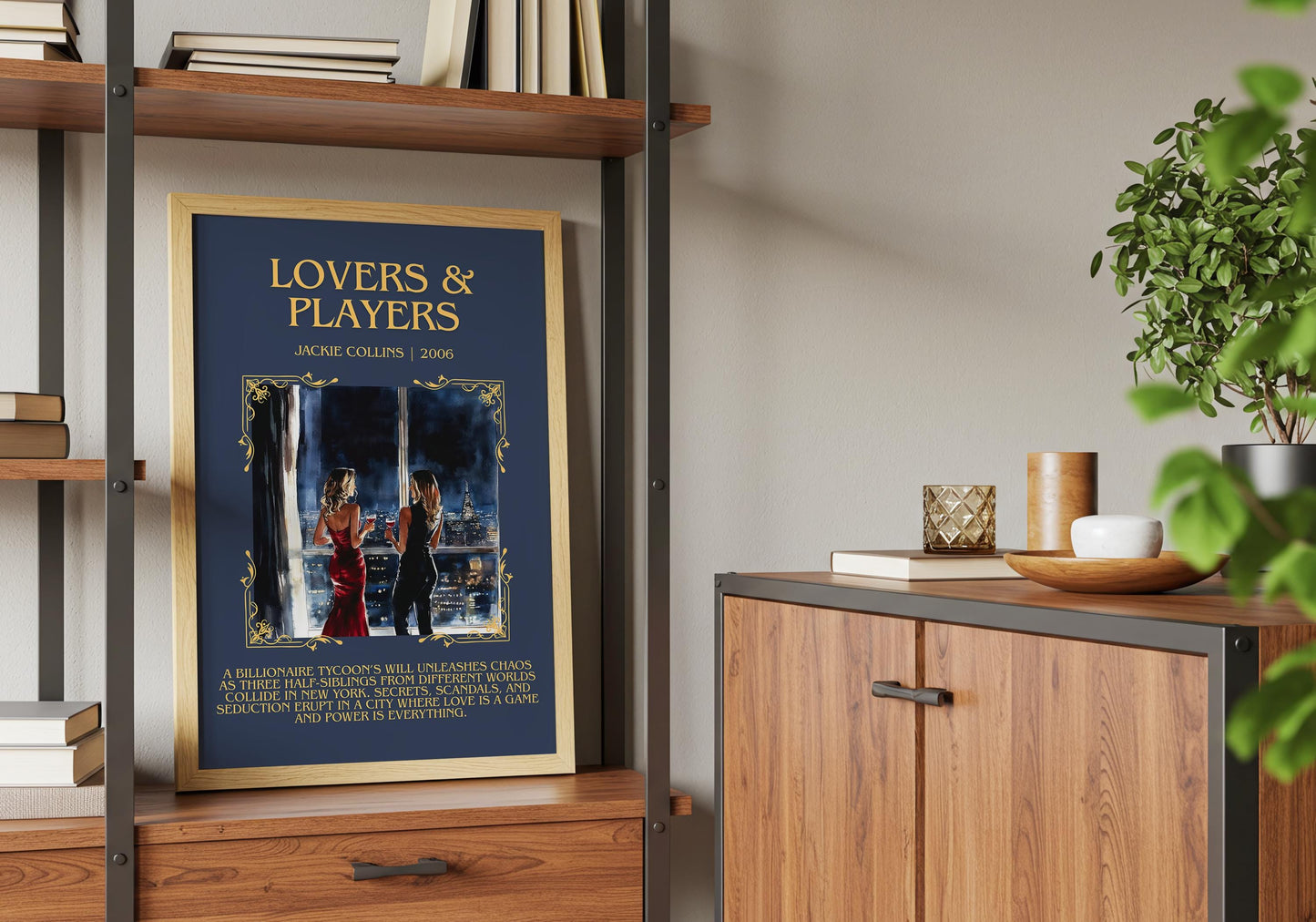 Lovers and Prayers by Jackie Collins Descriptive, High Quality Poster Print.Free Delivery Wall Art.Author&Blurb Book Library Nook Gift