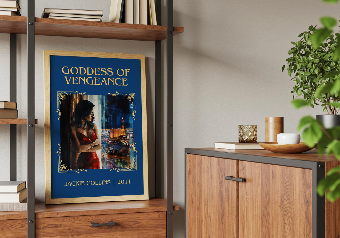 Goddess Of Vengeance by Jackie Collins High Quality Poster Print. Fast, Free Delivery Wall Art. Author-Title Book Artwork-Minimalist Nook