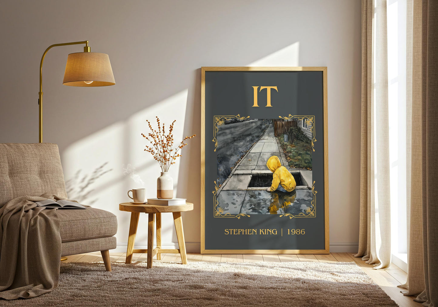 IT by Stephen King High Quality Poster Print. Fast, Free Delivery Wall Art. Author Book Artwork-Minimalist Gift Library